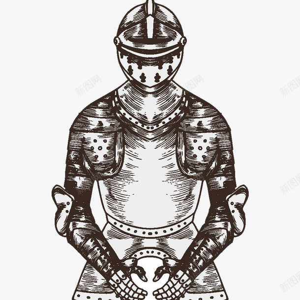 中世纪骑士png免抠素材_新图网 https://ixintu.com 中世纪骑士 佩刀 佩剑 外星人 手绘 机器人 英雄 骑士 黑白色