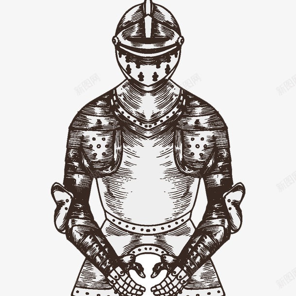 中世纪骑士png免抠素材_新图网 https://ixintu.com 中世纪骑士 佩刀 佩剑 外星人 手绘 机器人 英雄 骑士 黑白色