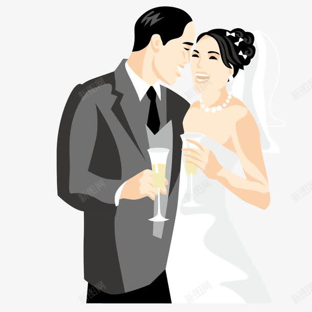喝交杯酒的夫妻png免抠素材_新图网 https://ixintu.com 喝酒 婚姻 爱情 礼服 结婚