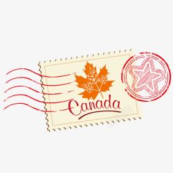 收藏树叶加拿大邮票高清图片