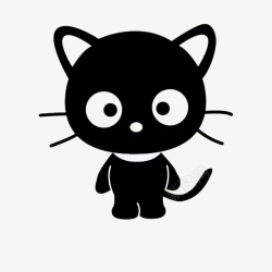 乖巧可人可爱的卡通黑色呆萌猫图标高清图片