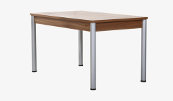 金属桌腿的小木桌素材