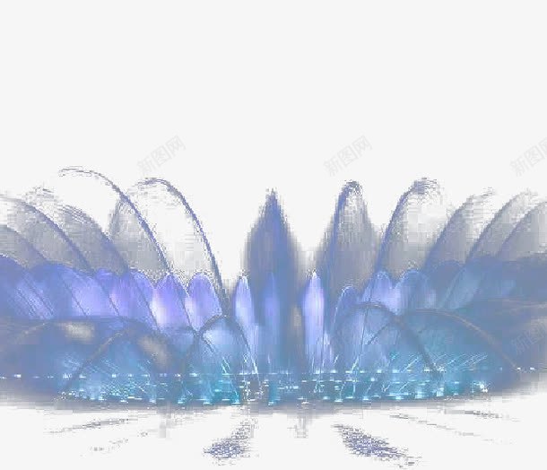 优美喷泉水柱png免抠素材_新图网 https://ixintu.com 喷泉 喷泉水柱 景观 水 蓝色