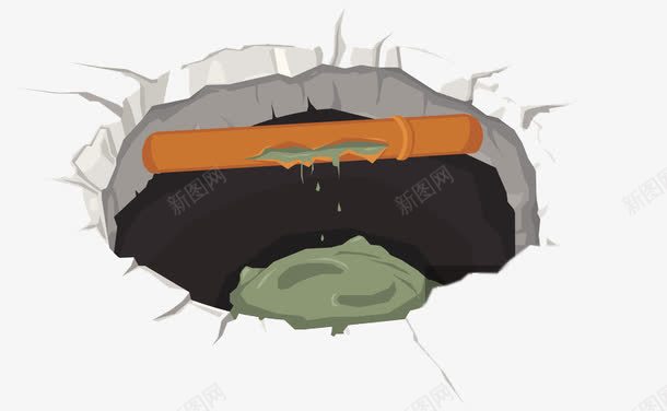 一个下水道的漏洞png免抠素材_新图网 https://ixintu.com 下水道 修补的方法 平面设计 水管破裂 漏洞 漫画