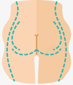 整形手术背景臀部紧致卡通手术矢量图图标高清图片