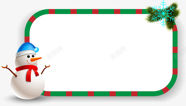 圣诞节日元素6png免抠素材_新图网 https://ixintu.com 圣诞 框 红色 绿色 雪人