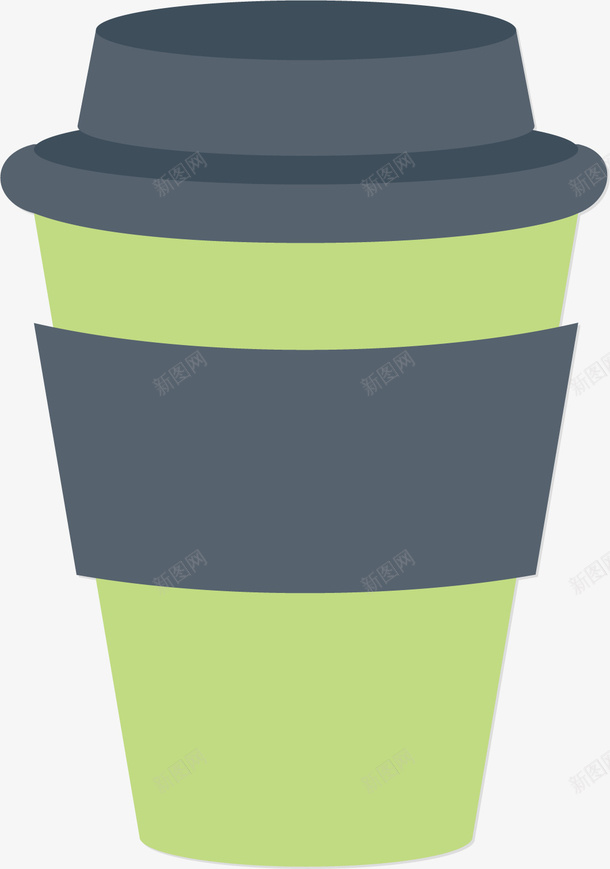 蓝色黑色咖啡杯矢量图ai免抠素材_新图网 https://ixintu.com 一次性 下午茶 咖啡 暖手杯 水杯 纸杯 绿色 黑色 矢量图
