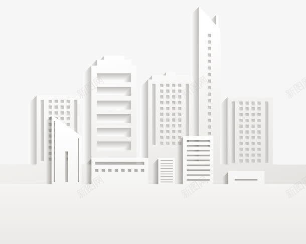 创意白色建筑群png免抠素材_新图网 https://ixintu.com 大厦楼房建筑城市