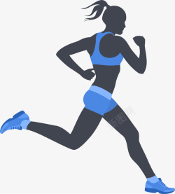 女人慢跑立体插画马拉松跑步的女人插画高清图片
