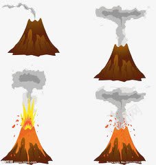 手绘火山喷发png免抠素材_新图网 https://ixintu.com 创意 地理 彩绘 火山 简约