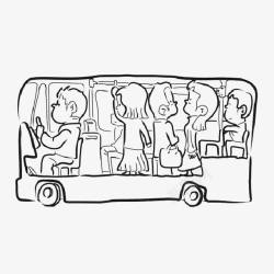 不要拥挤坐公交车的人们高清图片