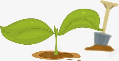 种树png免抠素材_新图网 https://ixintu.com 卡通 小树苗 植树节 绿色植物 铁锨