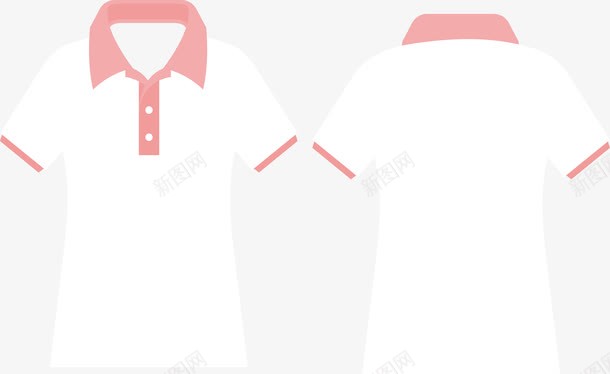 白色纯棉体恤衫png免抠素材_新图网 https://ixintu.com 体恤衫 白色体恤 矢量png 短袖衫 粉色领子 纯棉体恤 衣服 衣服体恤