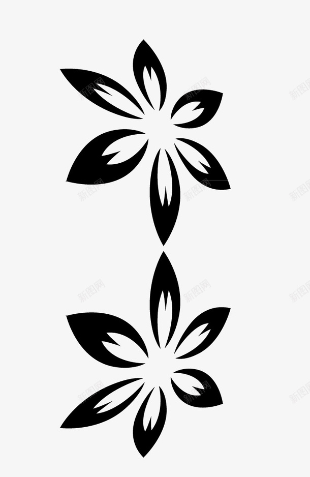 黑色花朵纹身图案图标png_新图网 https://ixintu.com 好看的 漂亮的 纹身 纹身图案 花朵 花瓣