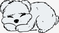 白色狗年狗年趴着睡觉的小狗图标高清图片