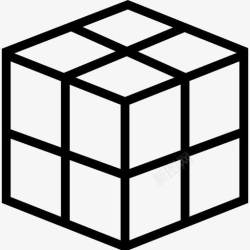 九个方块四块立方体图标高清图片