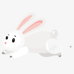 兔子奔跑红白色卡通奔跑的兔子高清图片
