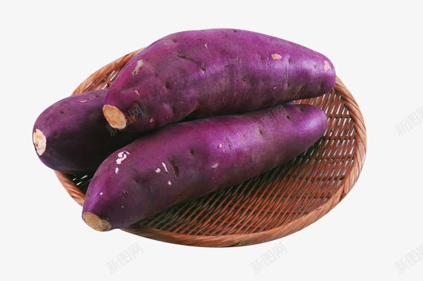 竹框里的紫薯png免抠素材_新图网 https://ixintu.com 器皿 竹框 篮子 紫薯 红薯