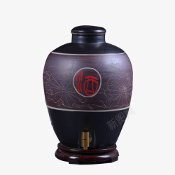 陶瓷酒瓶深色土陶泡酒瓶高清图片