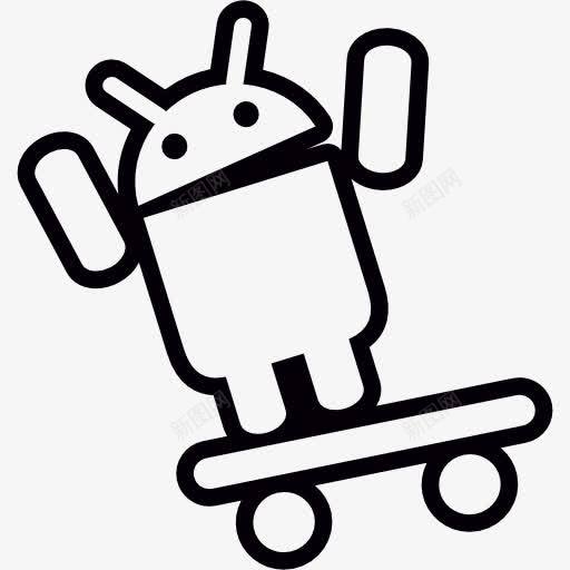 Android在滑板与武器图标png_新图网 https://ixintu.com 形状 操作系统 溜冰 滑冰 硬件 软件