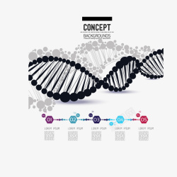 DNA序列红色DNA科技线条高清图片