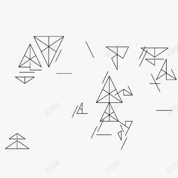 黑色线条三角形装饰png免抠素材_新图网 https://ixintu.com 三角形装饰 大方 小三角形装饰 小三角装饰 简单商务背景 简单线框 黑色线条