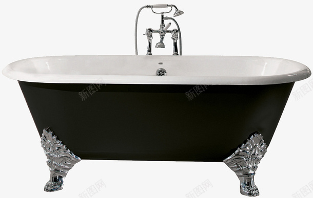 浴缸png免抠素材_新图网 https://ixintu.com 洗澡 浴室用具 浴缸免费下载 黑色浴具