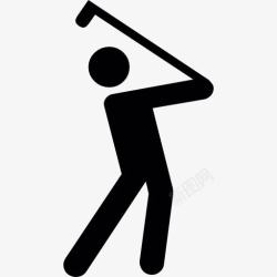 击球高尔夫球员击球图标高清图片