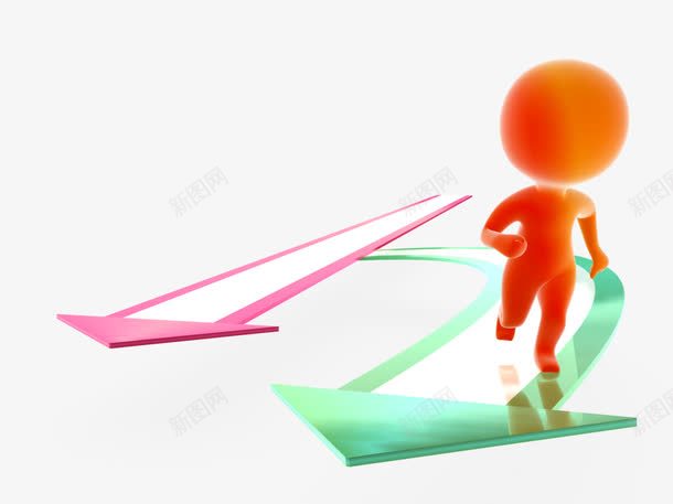 箭头转换跑道png免抠素材_新图网 https://ixintu.com 3D人偶 3D设计 PNG素材 前进 努力 员工风采 奔跑 小人偶 岔路 抽象概念 插图 橘色娃娃 箭头 转换跑道