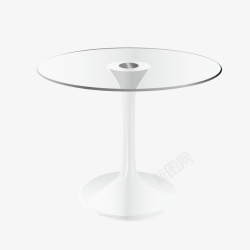 白色玻璃圆桌素材