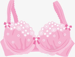 胸罩卡通手绘粉色花边哺乳文胸矢量图高清图片