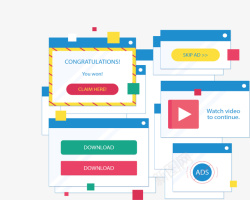 网页弹窗蓝色边框网页弹窗矢量图高清图片