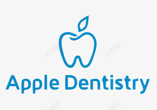 牙齿与苹果结合logo矢量图图标图标