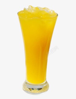 好喝的芒果茶一杯黄色的自制芒果汁高清图片