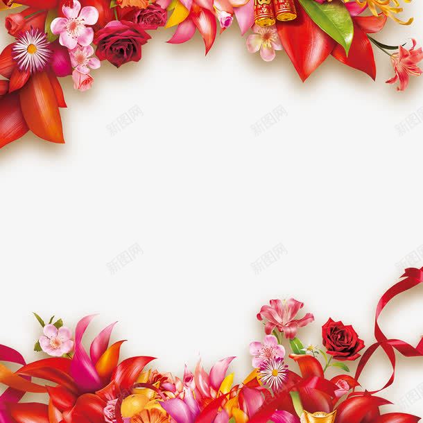 红色鲜花png免抠素材_新图网 https://ixintu.com 化妆品素材 叶子 女装素材 彩带 玫瑰 红色 背景装饰 鲜花