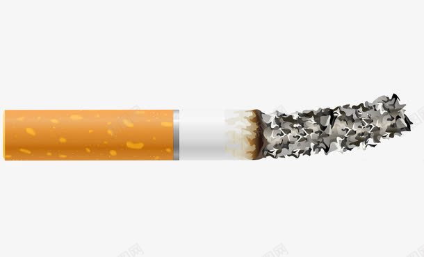 抽了一半的香烟png免抠素材_新图网 https://ixintu.com 烟嘴 烟头 香烟 黄色