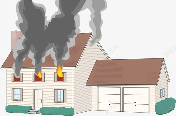 着火的房子png免抠素材_新图网 https://ixintu.com 房子 火苗 绿色 黑烟