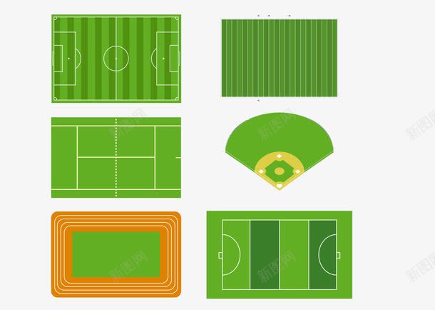 运动场png免抠素材_新图网 https://ixintu.com 田径 篮球场 足球场 铅球