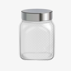 玻璃容器器皿透明玻璃黑色盖子的广口瓶实物高清图片