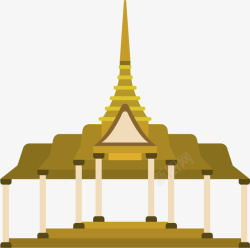 柬埔寨符号皇宫卡通风格高清图片