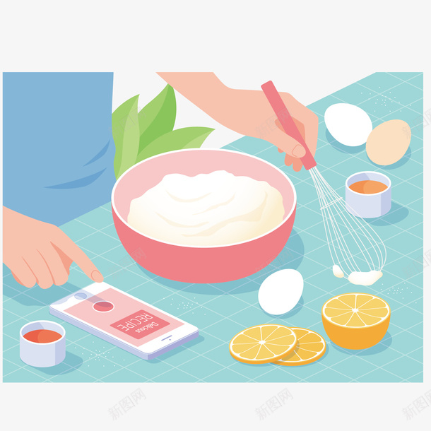 厨房做饭创意卡通png免抠素材_新图网 https://ixintu.com 卡通 手机 手绘 捣蛋 桌子 简单 餐桌 鸡蛋