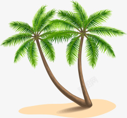 海岛沙滩椰树素材