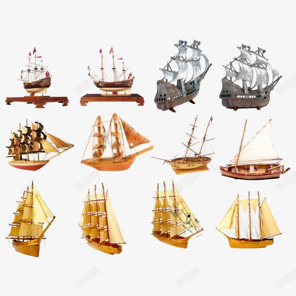 帆船模型png免抠素材_新图网 https://ixintu.com 小木船 帆船模型 木船 船模 船模型 船舶模型
