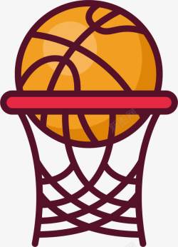 篮球icon可爱卡通进球图标高清图片
