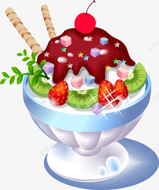 美味冰淇淋矢量图ai免抠素材_新图网 https://ixintu.com AI 冰淇淋 冰糕 刨冰 夏天 手绘 水果 矢量图