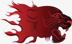 创意豹子红色豹子高清图片