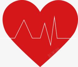 检查健康创意红色心电图矢量图高清图片