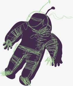 外星宇航员科技边框宇航员剪影矢量图高清图片