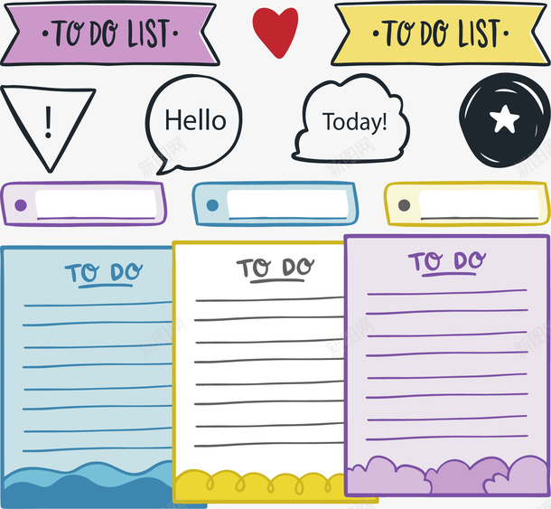 待办事项清单手账矢量图ai免抠素材_新图网 https://ixintu.com 列表 待办事项 手账 手账清单 手账贴纸 矢量png 矢量图