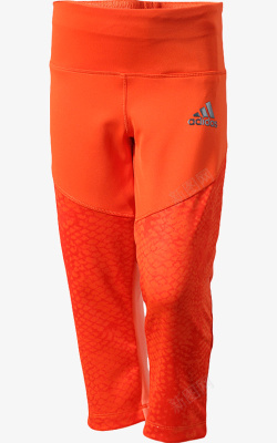 实物橙色阿迪达斯七分裤素材